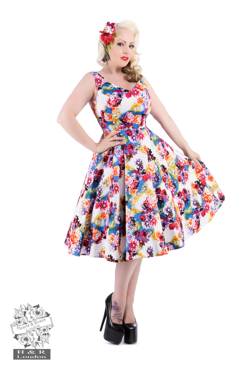 50s Georgina Floral Swing Dress